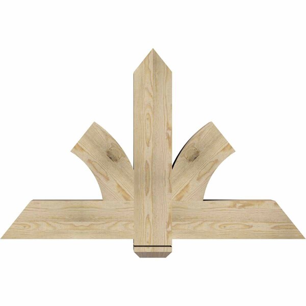Ekena Millwork Redmond Rough Sawn Timber Gable Bracket, Douglas Fir, 48"W x 30"H x 6"D x 6"F, 15/12 Pitch GBW048X30X0606RED00RDF - main